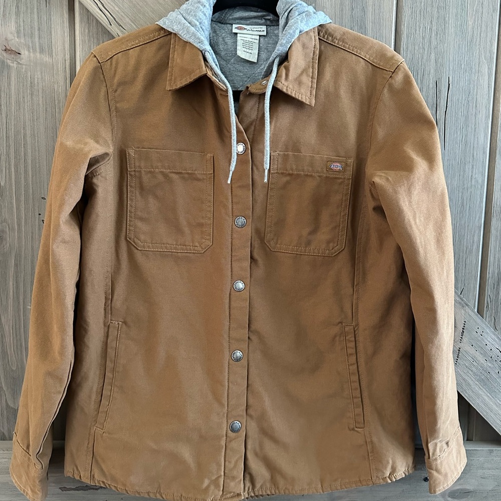 Dickies Brown Utility Jacket with Gray Hood